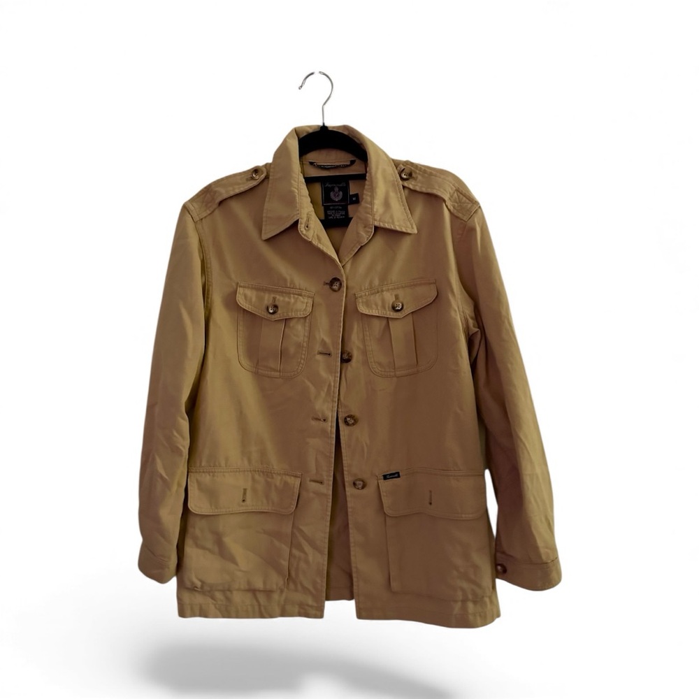 Faconnable Utility Jacket Coat Tan Button-Up Size… - image 1
